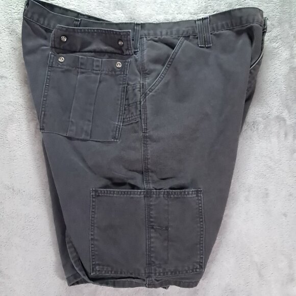 Vintage Carhartt B81 Canvas Cargo Shorts Men 41x8, Tag 44 Black Fade Utility - Picture 5 of 13